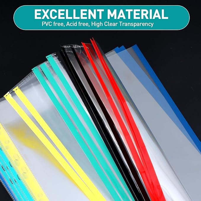 Sheet Protectors, PANDRI 400 Pack Color Heavy Duty Plastic Page Protectors - Image 4