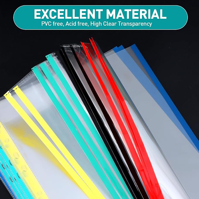 Sheet Protectors, PANDRI 300 Pack Color Heavy Duty Plastic Page Protectors - Image 4