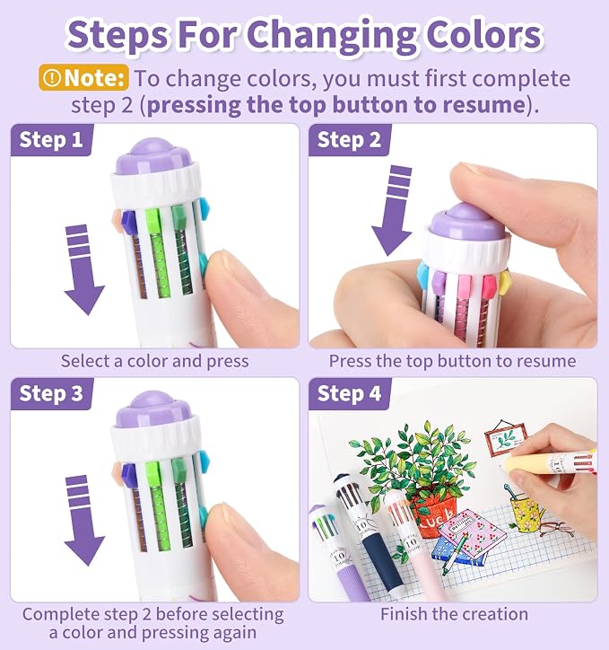 12 Pack Multicolor Pens, 10-in-1 Colored Ballpoint Pen, 116 Colors, 0.8mm Fine - Image 5