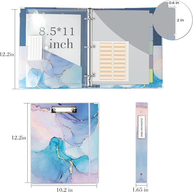 3 Ring 1 Inch Binder Organizer, KLLVE Three Ring Binders - Image 6