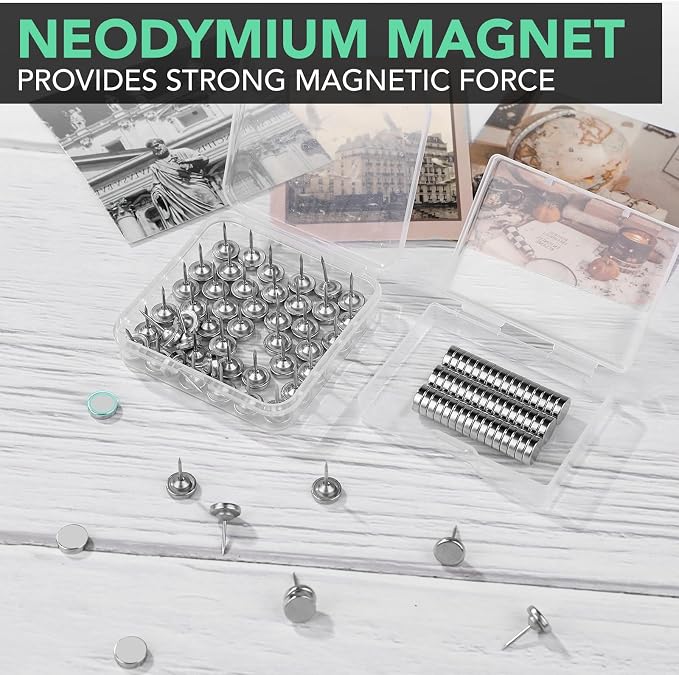E BAVITE Magnetic Pushpins, 50 Sets Magnet Thumb Tacks - Image 5