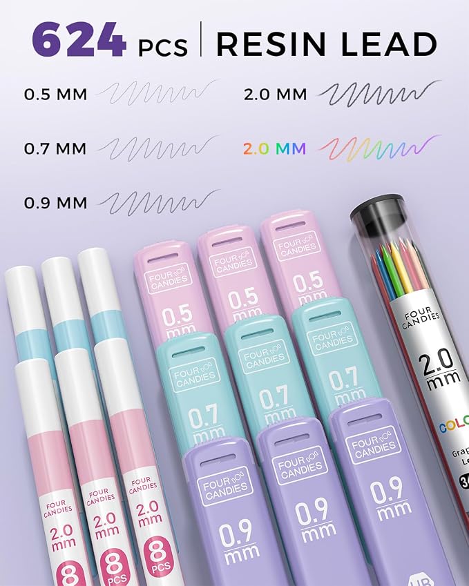 Four Candies 36PCS Aesthetic School Supplies, Mechanical Pencils 0.5mm - Image 3