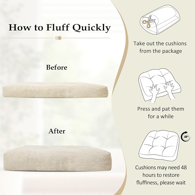 downluxe Chair Cushions for Dining Chairs 4 Pack, Tufted Indoor Chair Pads - Image 6