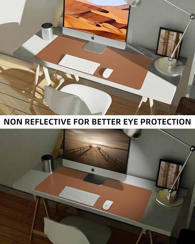 Leather Desk Pad Blotter, Mouse Pad, Office Desk Mat, Non-Slip PU Leather Desk - Image 7