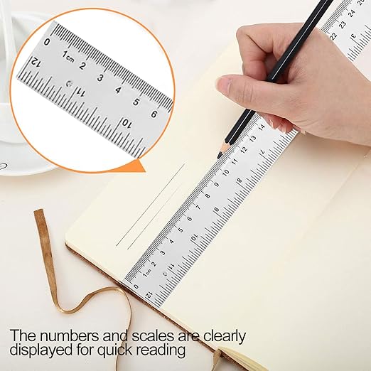 YouOKLight Plastic Ruler 30cm, Transparent Ruler 12 inch, Metric Ruler - Image 2