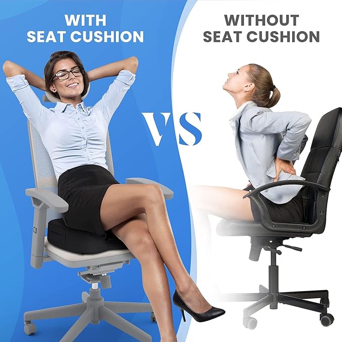 TushGuard Seat Cushion for Office Chair Memory Foam Non-Slip Cushion Back - Image 7