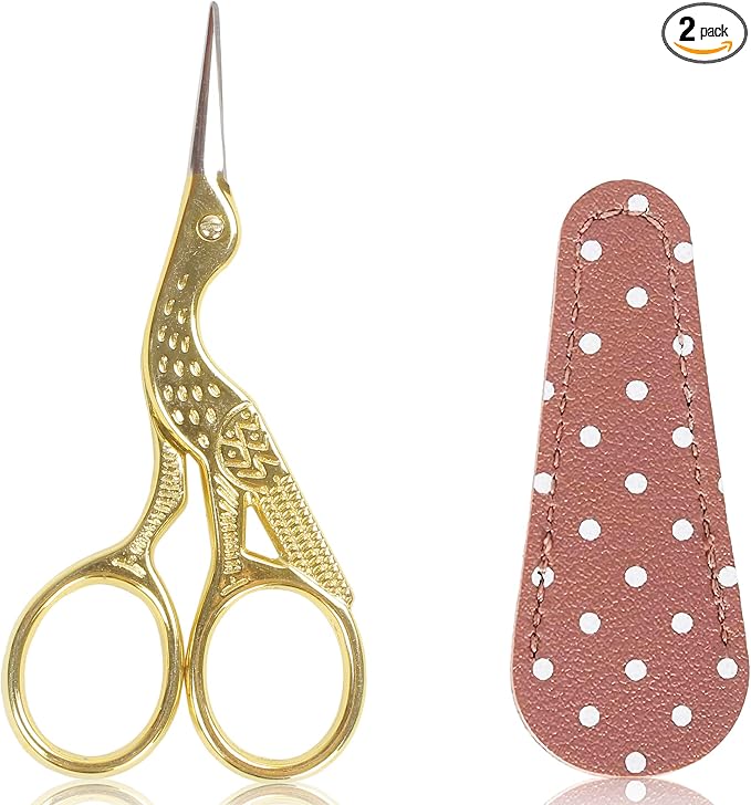 BIHRTC 3.6inch Little Embroidery Scissors Sharp Stainless Steel Tip Cross by HOME
