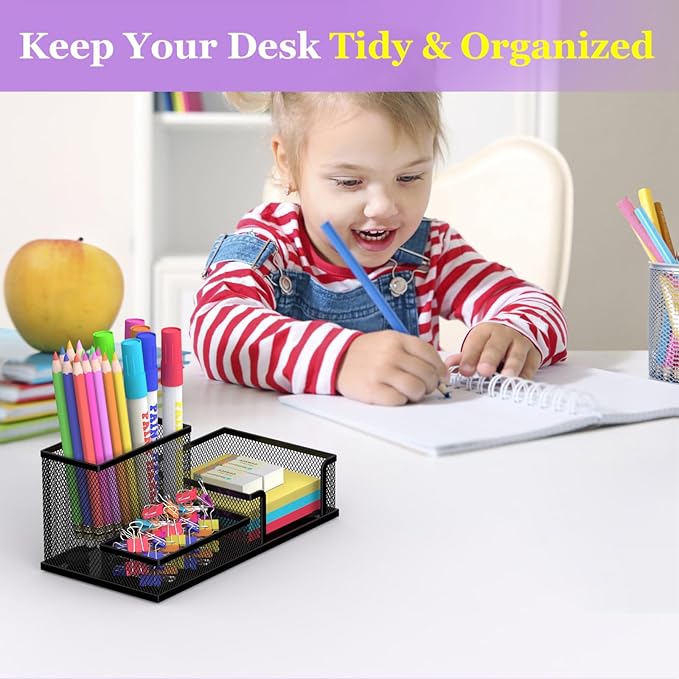 SUPEASY Pen Holder Desk Organizer, Office Supplies Pencil Holder - Image 2