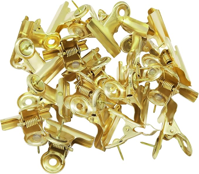 20Pcs Gold Push Pins Metal Push Pin Clips, Pushpin Clip Bulldog Clip - Image 5