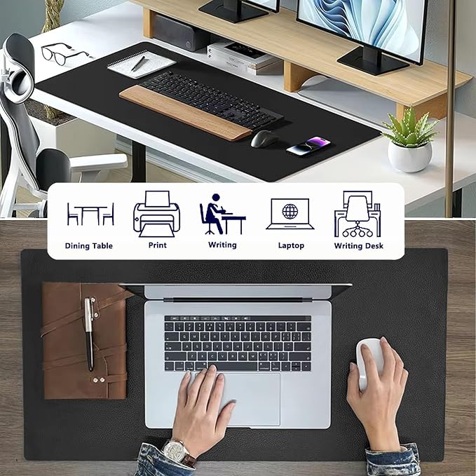 PU Leather Desk Pad Protector Gaming Mouse Pad Non Slip Desk Mat - Image 5