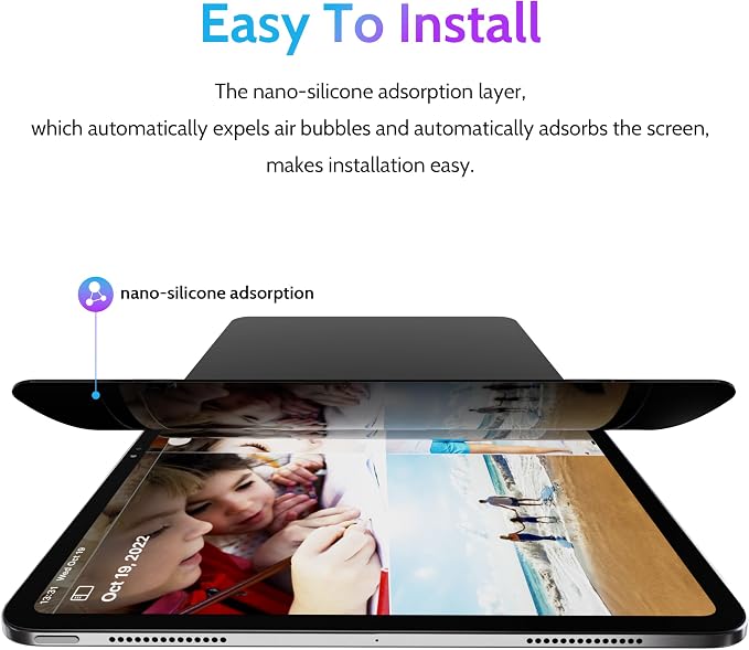 Peslv Privacy Screen Protector for iPad Air 13 Inch, Anti Glare Blue Light Spy - Image 4