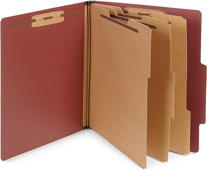 Blue Summit Supplies 10 Red Classification Folders, 3 Dividers, Letter Size by BlueSummitSupplies