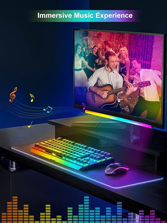 KANTUTOE Under Monitor Light Bar, App and Remote Control Gaming Ambient Lights - Image 3