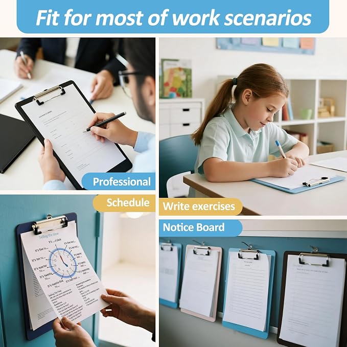 16 Pack Plastic Clipboards - Image 9