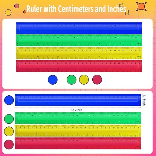 300 Pcs 12 Inch Rulers Bulk Plastic Kid Ruler - Image 3