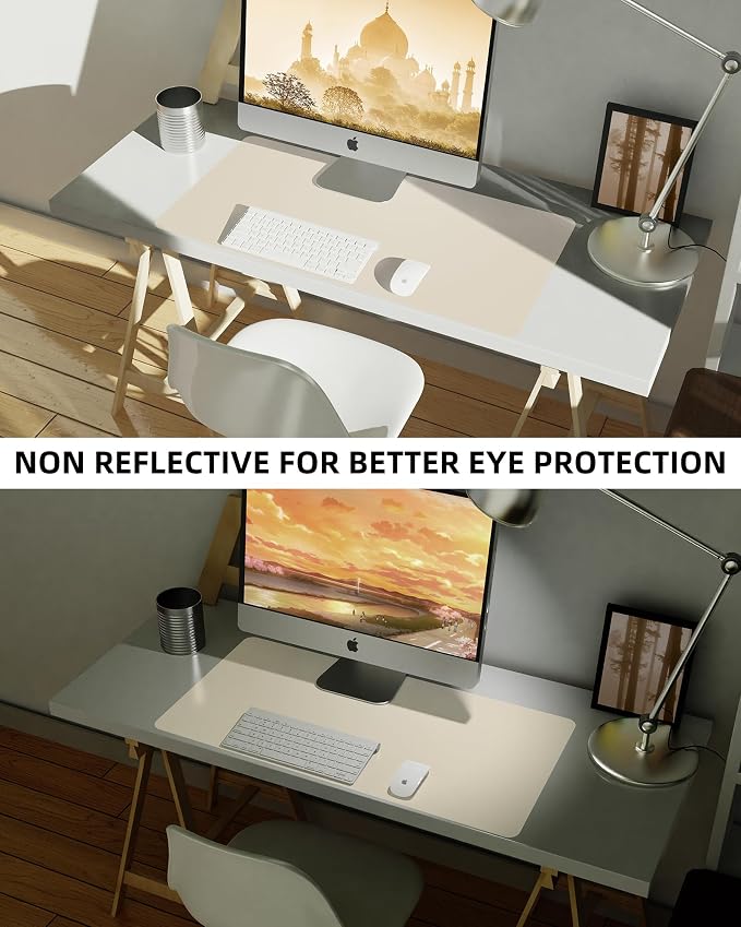 AFIING Leather Desk Pad Protector, Mouse Pad, Office Desk Mat, Non-Slip PU - Image 6
