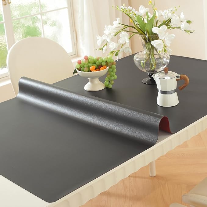 OstepDecor Black Table Cover Protector 40 x 72 Inch, 1.5mm Thick Plastic Table by OstepDecor