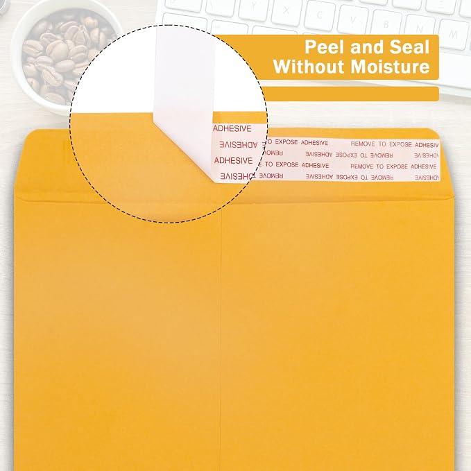 250 Pack 10x13 Manilla Envelopes Self Seal, Goefun 100 GSM Paper Large Yellow - Image 2