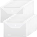 24 Pack, Plastic Envelopes – Transparent Waterproof Reusable File Folders by WORPSON