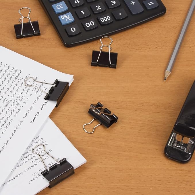 180 Pcs Small Binder Clips Black, 0.59 in/15mm Mini Binder Paper Clips - Image 8