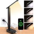 One Beat Small LED Desk Lamp Power Strip 10ft Extension Cord, 3 Outlets 4 USB by OneBeat