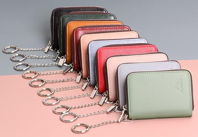 FurArt Zipper Wallet Women, RFID Blocking Credit Card Wallet, Business Card - Image 3