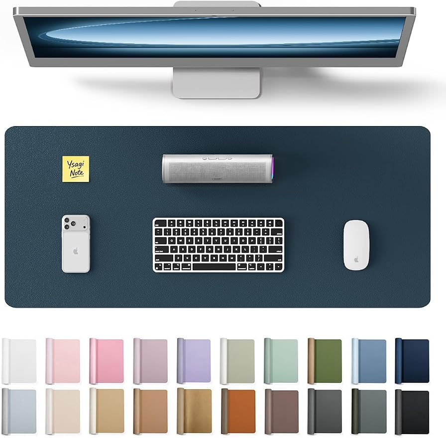 YSAGi Leather Desk Protector, Office Mat, Large Mouse Mat, Non-Slip PU Leather by YSAGi