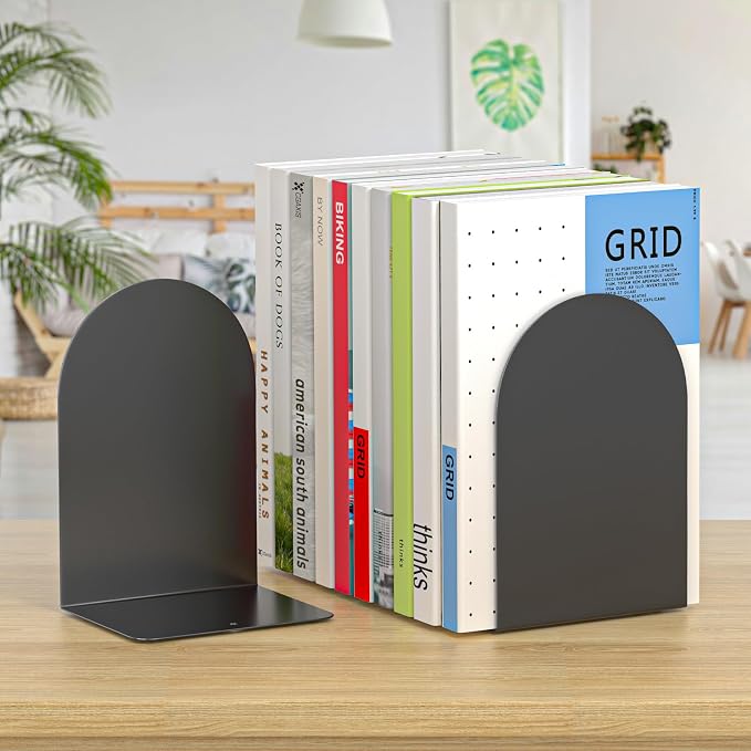 Bookend 6 Pieces, Metal Round Bookends - Image 2
