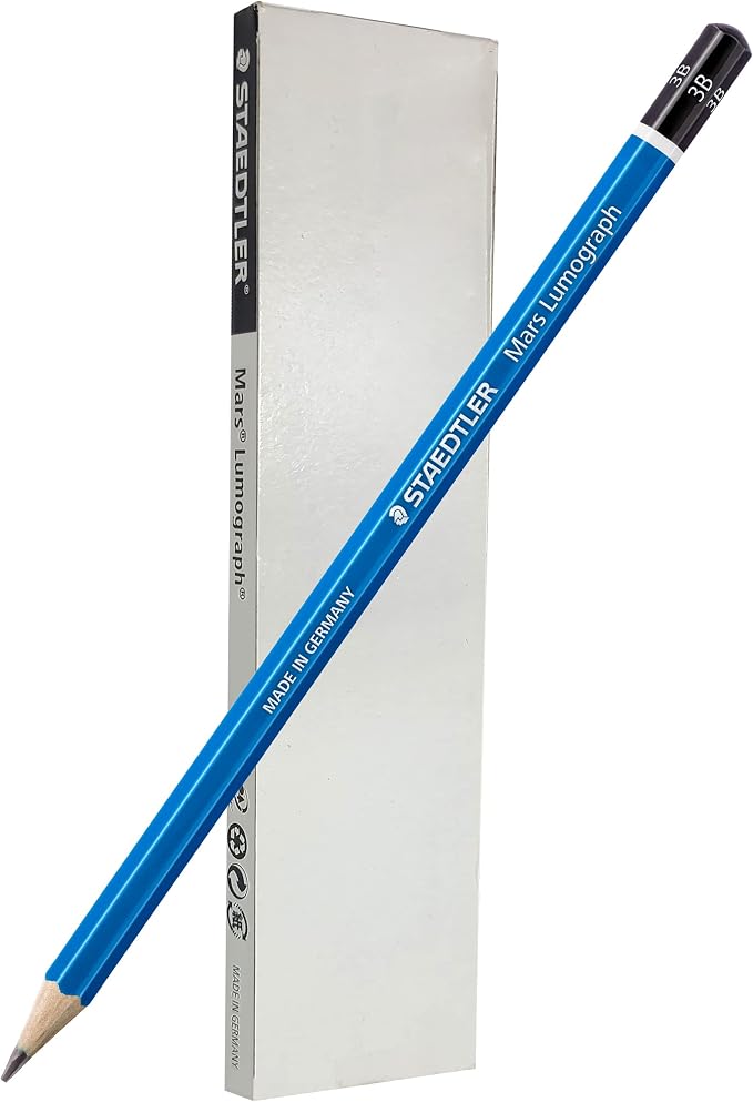 STAEDTLER Mars Lumograph 3B Graphite Art Drawing Pencil, 6 Pencils by Staedtler