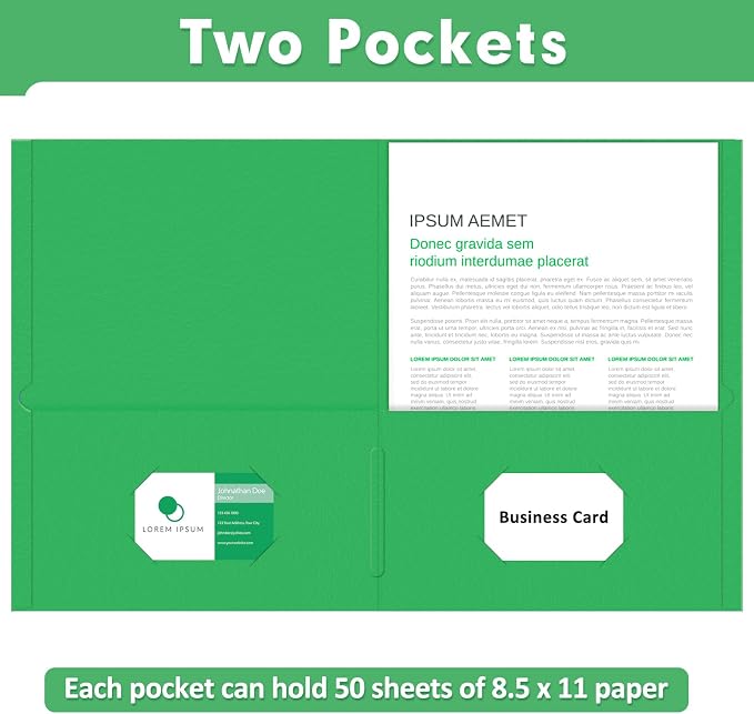 Two Pocket Folders, PANDRI 50 Pack 2 Pocket Folders, Letter Size Paper File - Image 4