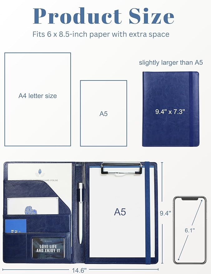 Small Padfolio Clipboard A5 Folder - Image 2