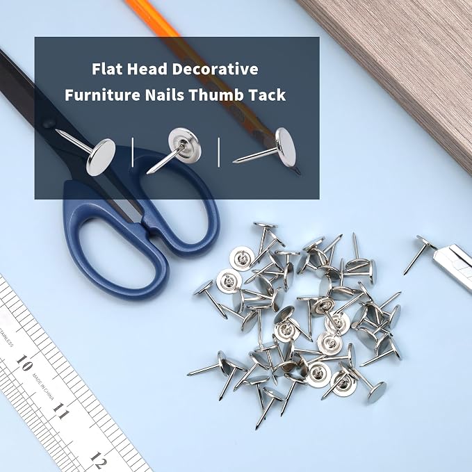 100Pcs Flat Head Upholstery Tacks Home Furniture Decor Tack Upholstery Nails - Image 3