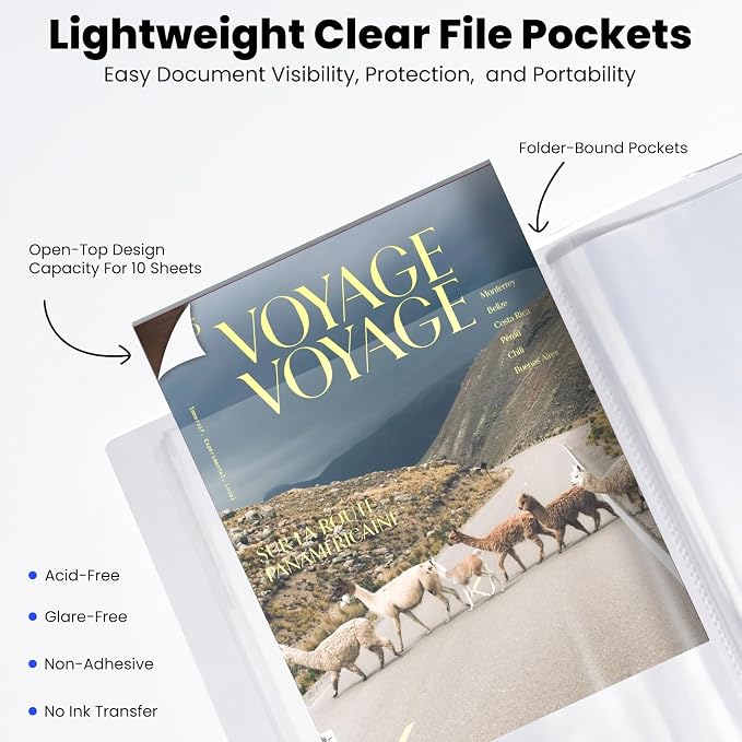 STAGEEK 60-Pocket Portfolio Binder Display 120 Pages, 8.5x11 Binder - Image 4