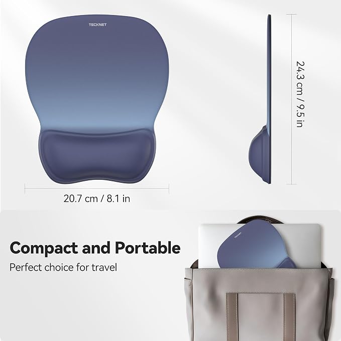TECKNET Gel Mouse Pad with Wrist Rest, Ergonomic Office Mousepad with Wrist - Image 6