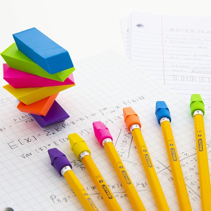 BAZIC Neon Bevel Eraser | soft latex-free, neon beveled block erasers, PVC-free - Image 7