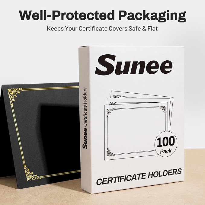 SUNEE Certificate Holders, 100 Packs Black Diploma Holders, Certificate Covers - Image 6