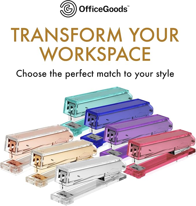 OfficeGoods Acrylic Stapler – Aesthetic & Durable Gold Desk Staple - Image 7