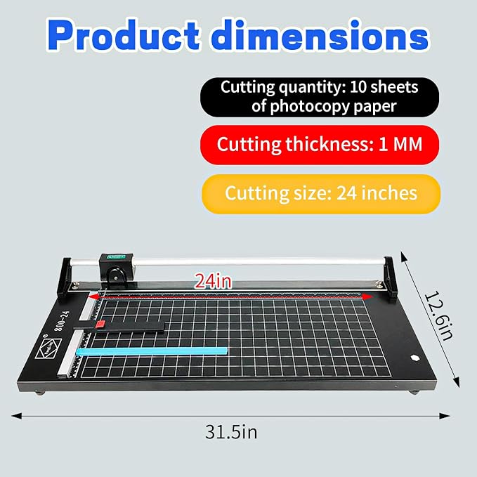 24 Inch Manual Precision Rotary Paper Trimmer, Rotary Paper Cutter Trimmer - Image 4