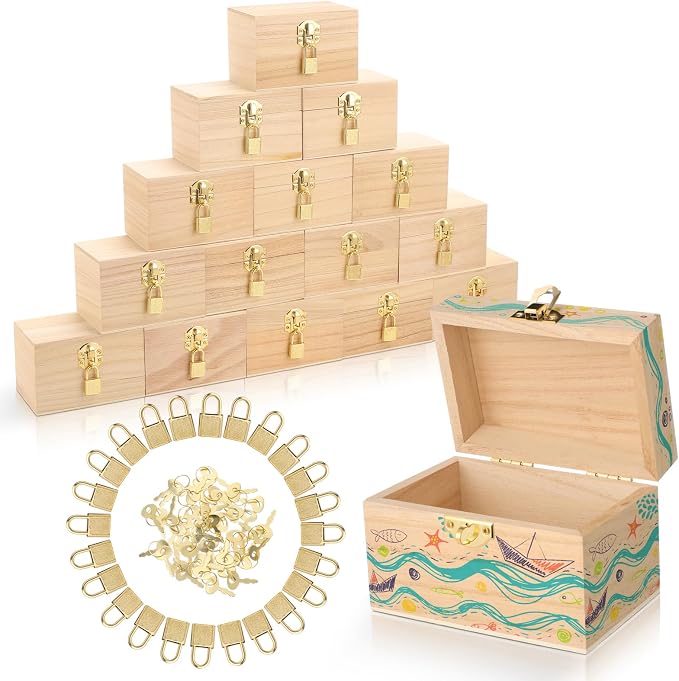CroBlissful 36 Set 72 Pcs Unfinished Wooden Box - Image 7
