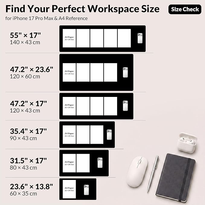 AFIING Desk Mat, 31.5" x 17", Cork Desk Pad Protector | Dual-Sided Cork & PU - Image 8