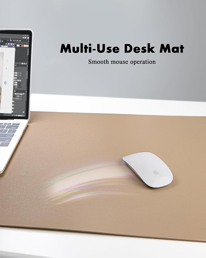 YSAGi Double-Sided Desk Pad, Leather Desk Mat, Eco Cork Desk Pad Protector - Image 6