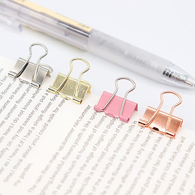 Silver Binder Clips, Mini Paper Clip, Small Paper Clamps 15mm, 100 Pack Micro - Image 4