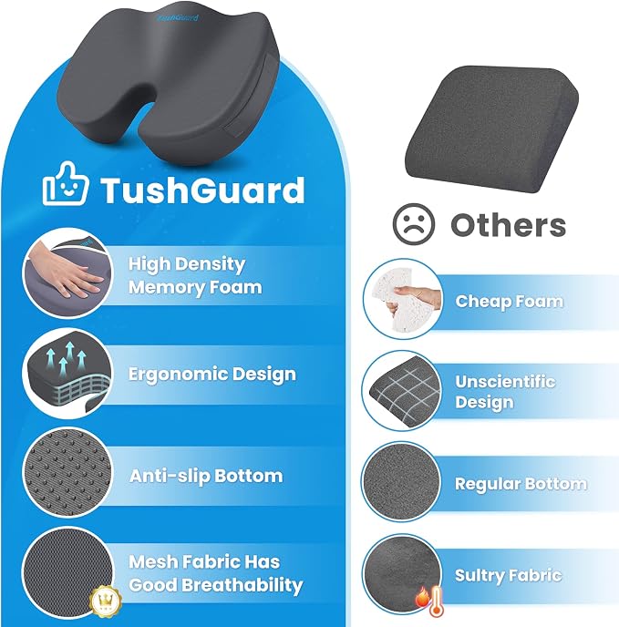 TushGuard Seat Cushion, Office Chair Cushions, Car Seat Cushion, Non-Slip - Image 6