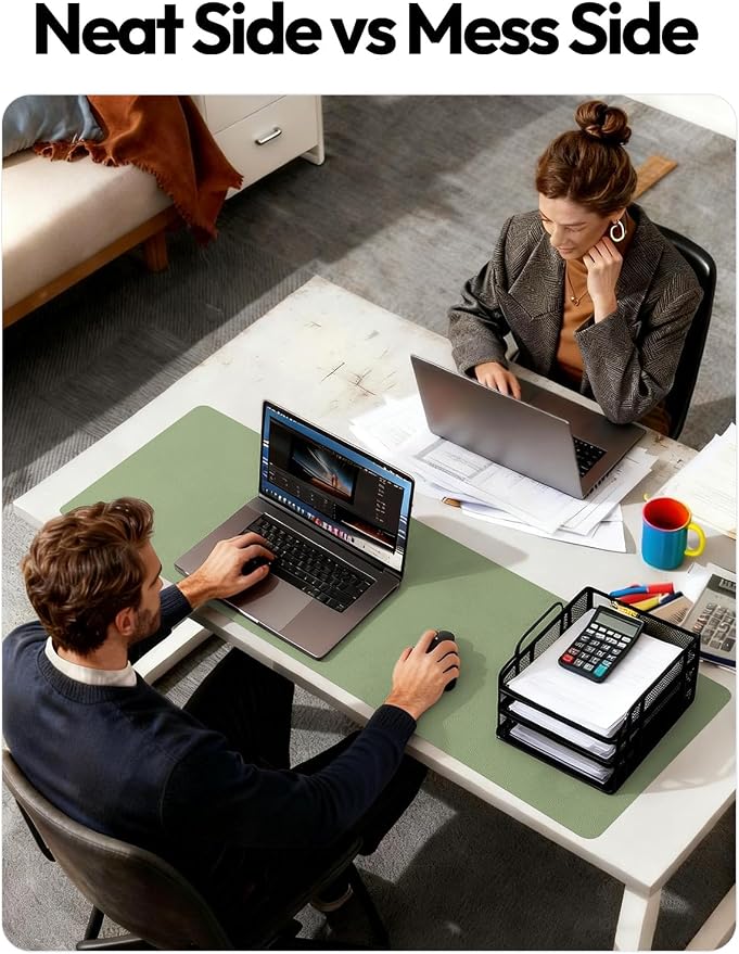 YSAGi Leather Desk Protector, Office Mat, Large Mouse Mat, Non-Slip PU Leather - Image 6