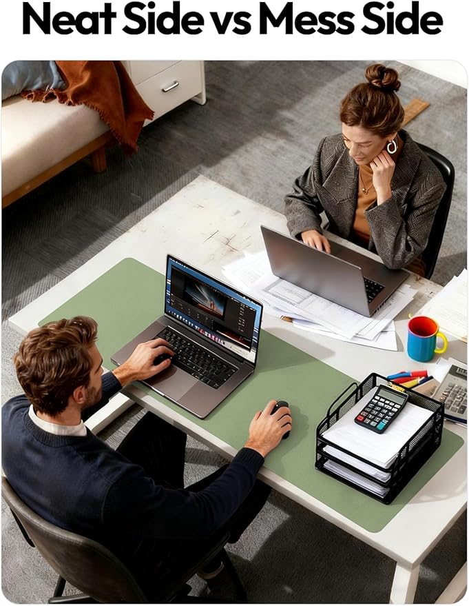 YSAGi Leather Desk Pad Protector, Office Desk Mat, Large Mouse Pad, Non-Slip PU - Image 7