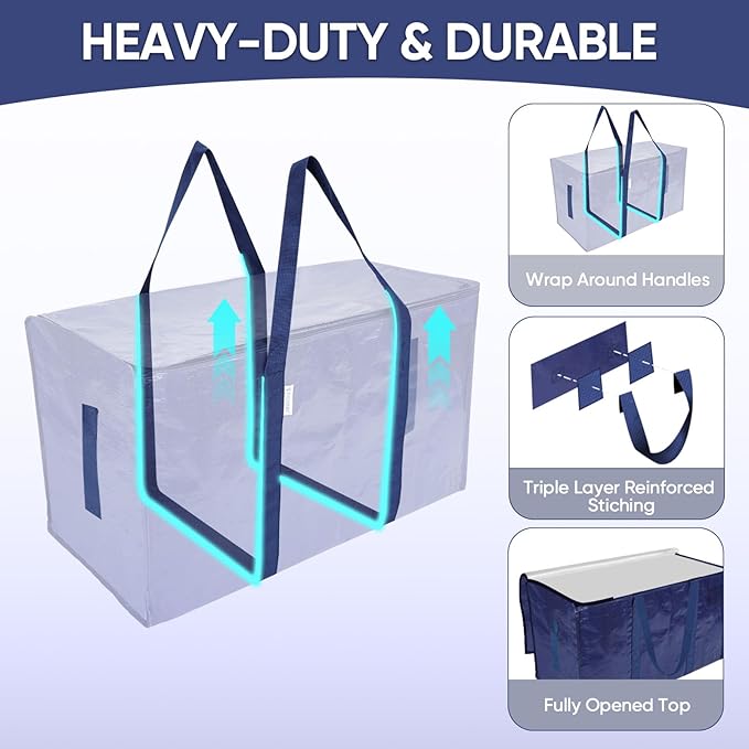 TICONN 8 Pack Extra Large Moving Bags Heavy Duty - Image 3