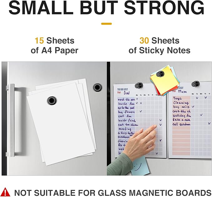 MIKEDE 30Pcs Fridge Magnets, Refrigerator Magnets Strong - Image 4