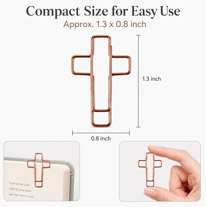 140 Pack Rose Cross Paper Clips, Decorative Paper Clips and Bookmarks - Image 2
