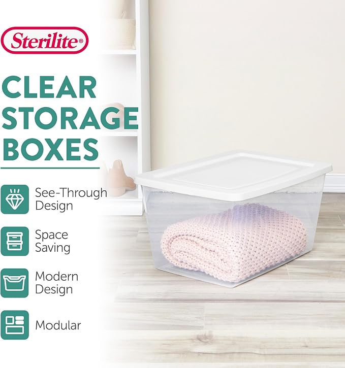 Sterilite 32 Pack Storage Box, 58 Quart Stackable Tote - Image 2