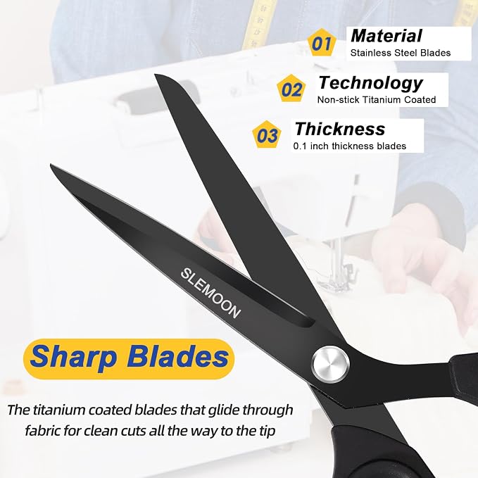 8.5" Scissors All Purpose, Heavy Duty Office Scissor | Sharp Blades and Comfort - Image 4